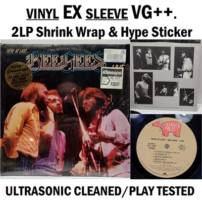 Bees Gees Here at Last Live 2 LP RSO 1977 EX Vinyl Shrink Wrap Hype Sticker #85g - Image 1 of 4