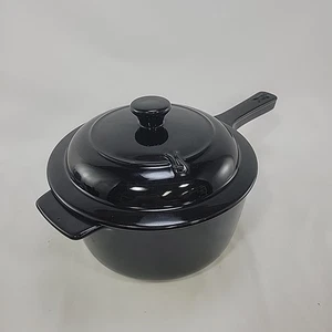 Xtrema Keramik 3,5 Quart schwarzer Kochtopf, 4 Backöfen, Herdplatte & Mikrowelle, mit Deckel - Bild 1 von 10