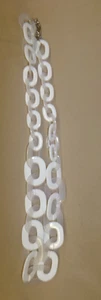 Vintage Necklace White Chain Link Necklace Oval Modernist Long by Lane - Picture 1 of 5