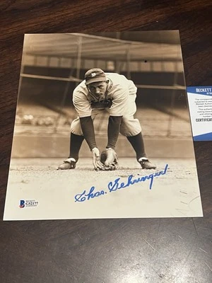 Foto firmada por Charlie Gehringer 8x10 ¡BAS!! Foto 1 de 2