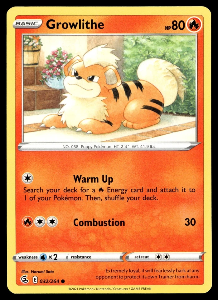 Growlithe 032/264 SWSH08: Fusion Strike - Image 1 of 2