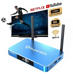 2025 New Superbox S6 MAX TV BOX Blue Keyboard Voice Remote Control Fast Ship - Picture 1 of 22