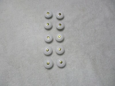 MCM белый фарфор и латунь выдвижной ящик шкаф керамические ручки лот из 10 - Изображение 1 из 4