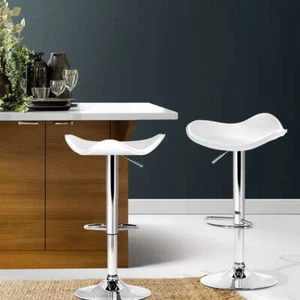 Set of 2 Bar Stool Gas Lift Bar Stools PU Leather Steel Base 360 swivel seat - Picture 1 of 6