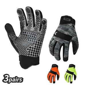 Vgo 3 pares de guantes de trabajo de cuero sintético, guantes mecánicos, guantes para exteriores (SL7895) - Imagen 1 de 7