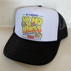 Vintage Say No To Drugs Hat Crime Dog Trucker Hat snapback Black Cap Summer New - Picture 1 of 3