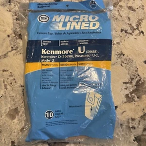 10-pack Micro Lined Vacuum Bags, Kenmore U&O (50688/50690) Panisonic U-2 MieleZ - Picture 1 of 6