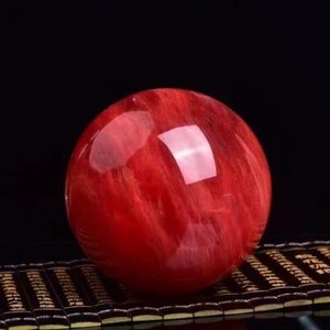 Red Asian Rare Natural Quartz Magic Crystal Healing Ball Sphere 100mm + Stand - Picture 1 of 15