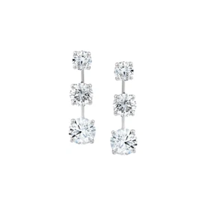 14K White Gold Earring Certified 4.80 Ct Lab Created Round Cut Diamond Stud  - Picture 1 of 7