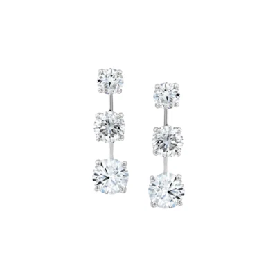 14K White Gold Earring Certified 4.80 Ct Lab Created Round Cut Diamond Stud  - Image 1 of 4