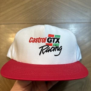 Vintage NASCAR Hat Castrol GTX Racing Cap Mens White Trucker Snapback 90s USA - Picture 1 of 5