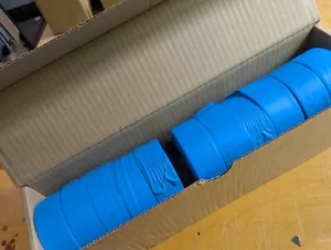 Glo Blue High Visibility Flagging Tape 1-3/16 in Wide 12 Rolls - Picture 1 of 2