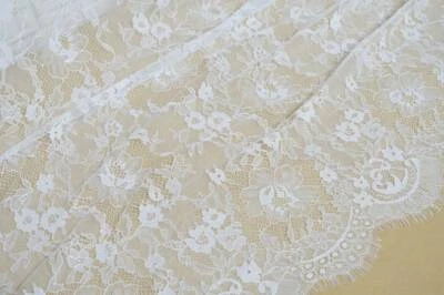 59" Width Floral Chantilly Lace Fabric for Lingerie Table Runners Wedding Dress - Image 1 of 4