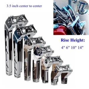4"-14" Chrome 1.5" Pullback Style Riser For Harley 1-1/4″ Fat Bar FLFB FLSL FXBB - Picture 1 of 12
