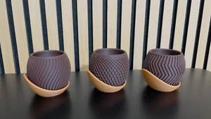 Modern Succulent and cacti Pots 3D Printed  3" (Set of 3) - Picture 1 of 13