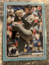 2020 Bowman Sky Blue Parallel #6 Jordan Yamamoto Rookie 50/499 Marlins RC