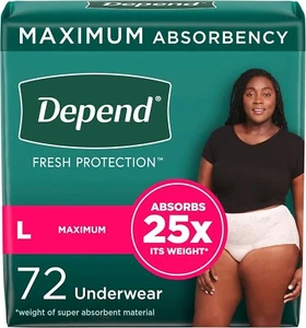 Fresh Protection Adult Underwear for Women 72ct (2 Pk of 36), Packaging May Vary - Picture 1 of 8