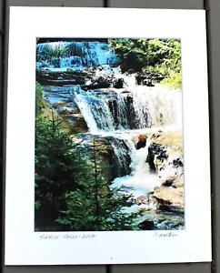 Digital Matted Signed Color Photograph "Sable Falls 2024" By Martin-Michigan UP - Picture 1 of 1