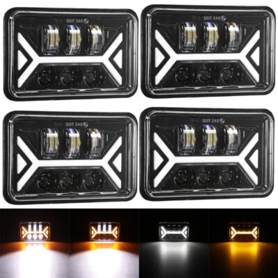 For International Harvester 9300 Truck 4pcs 4x6" Led Headlights HI/LO Projectors - Image 1 of 4