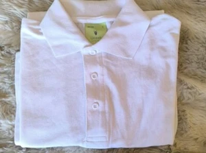 Neu UNEEK uni weiß Unisex Poloshirt klassisch Poloshirt Freizeit Arbeit Polo Large - Bild 1 von 6