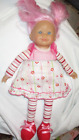 Corolle 16" Soft Doll Rag Poupee Pink Hair Blue Eyes 2008 France Original Outfit