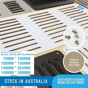 Aluminium Air Vent Various Size And Colour Louver Caravans Vent Insect Screen - Picture 1 of 16