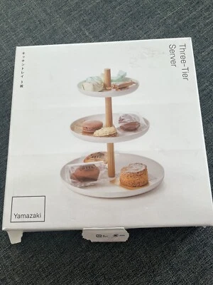 Yamazaki Home 3-Tier Food Serving Stand - Appetizer & Dessert Tray New In Box - Image 1 of 4