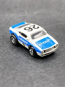 Micro Machines Galoob Snap Backs '69 Ford Mustang GT 500 Sheriff Vintage Toy - Picture 1 of 7