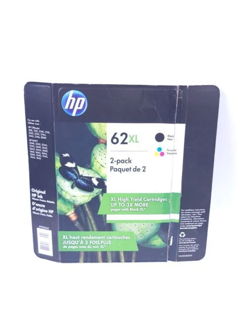 HP F6U02BN 62XL Ink Cartridge - Black, Tri-Color