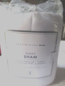 Pottery Barn Teen Puffy Sham Standard White NIP crisp as winter snow - Picture 1 of 3