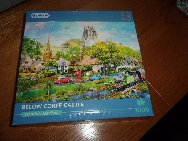 BELOW CORFE CASTLE BY DOMINIC DAVISON  1000 PIECE JIGSAW PUZZLE PRELOVED - Image 1 of 1