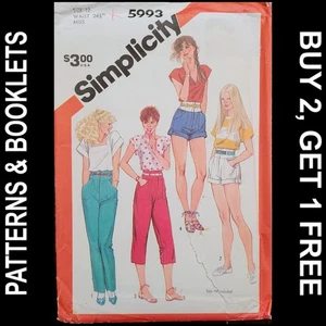 Pantaloni vintage Simplicity Yoked in 3 lunghezze modello #5993 taglia 12 NON TAGLIATI - Foto 1 di 7