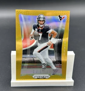 2024 Panini Prizm Deca CJ Stroud Gold Prizm 10/10 sujetalibros oro verdadero - Imagen 1 de 5