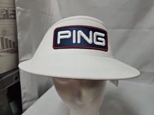 PING Play Your Best White Visor Golf Hat With Navy Logo Adjustable Adult - Picture 1 of 7