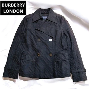 Burberry London Short Trench Coat Shadow Check Cotton For Women Size 38/US:S - Picture 1 of 24