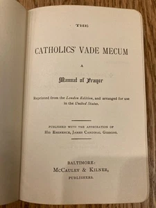 Katholiken Vade Mecum Gebetshandbuch 1891 James Kardinal Gibbons Gold vergoldeter Rand - Bild 1 von 13