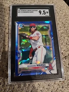 2023 Bowman Chrome Sapphire BCP-112 Brandon Marsh RC SGC 9.5 - Picture 1 of 2