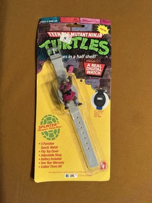 Vintage Splinter Teenage Mutant Ninja Turtles Digital Watch Hope RARE SEAL TMNT - Image 1 of 4