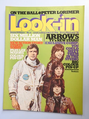 Look-in Magazine #11 - 6th Mar 1976 Lee Majors Arrows Space 1999 Tomorrow People - Image 1 of 3