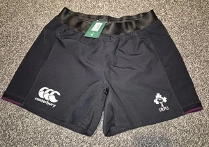 Canterbury Ireland Rugby IRFU Shorts 2021 Size XL 38 Black Vodafone Sponsor NWT - Picture 1 of 7