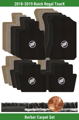 Juego de alfombrillas bereber personalizadas para Buick Regal TourX 18-19 con logotipo (4 piezas) #26A Foto 1 de 4
