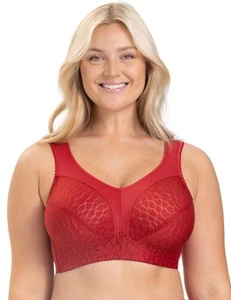 Miss Mary of Sweden Lovely Jacquard Full Cup Bra Non Wired 2424 English Red - Picture 1 of 28