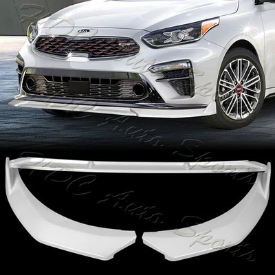 For 2019-2021 Kia Forte STP-Style Painted White Front Bumper Body Spoiler Lip - Image 1 of 4