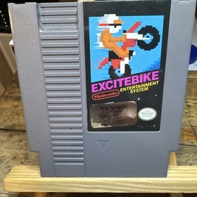 Excitebike (Nintendo Entertainment System, 1985) NES Cartridge And Dust Cover