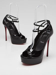 Zapatos de salón Christian Louboutin charol negro muy concluyentes Alta 150 talla... - Imagen 1 de 4