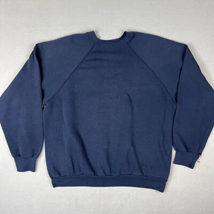 VTG Blank Sweatshirt Fits Large Blue Raglan Tultex Tag 1990s Pullover Distressed - Imagen 1 de 7