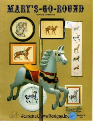 VINTAGE 1982 JEANETTE CREWS CROSS STITCH MARY'S GO ROUND BOOK#16 - Image 1 of 2