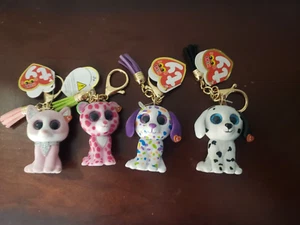 2022 TY Beanie Mini Boos Lot of Four 2 inch Collectible Key Chain Clips New - Picture 1 of 8