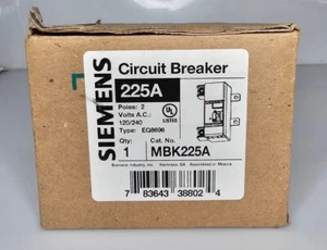 Siemens MBK225A 225A 2 Pole Main Circuit Breaker 120/240V AC Type EQ8696 - Picture 1 of 7