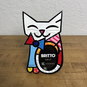 Romero Britto Fun Cat Picture Frame Holds 2.25”x 3” 2011 Rare Retired #331701 - Picture 1 of 11